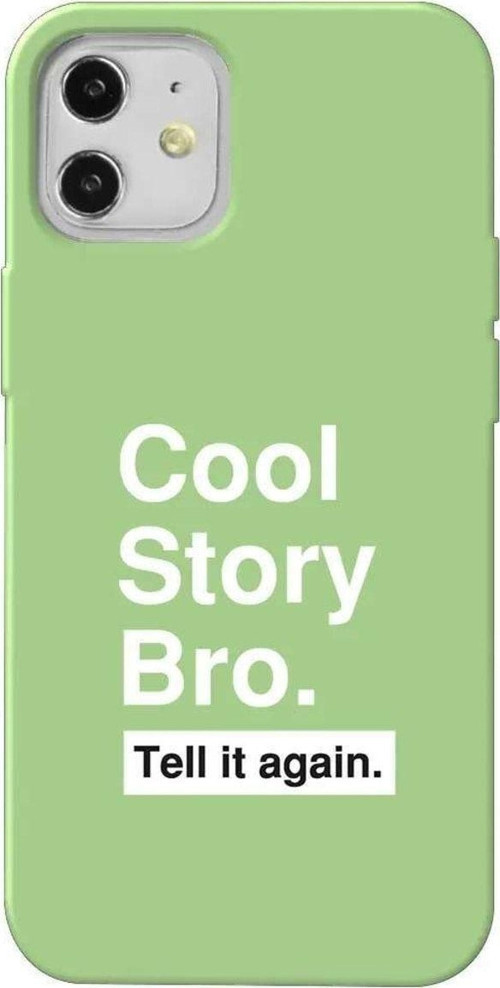İphone 12 Mini Açik Yesil Renkli Silikon Telefon Kılıfı - Cool Story Bro