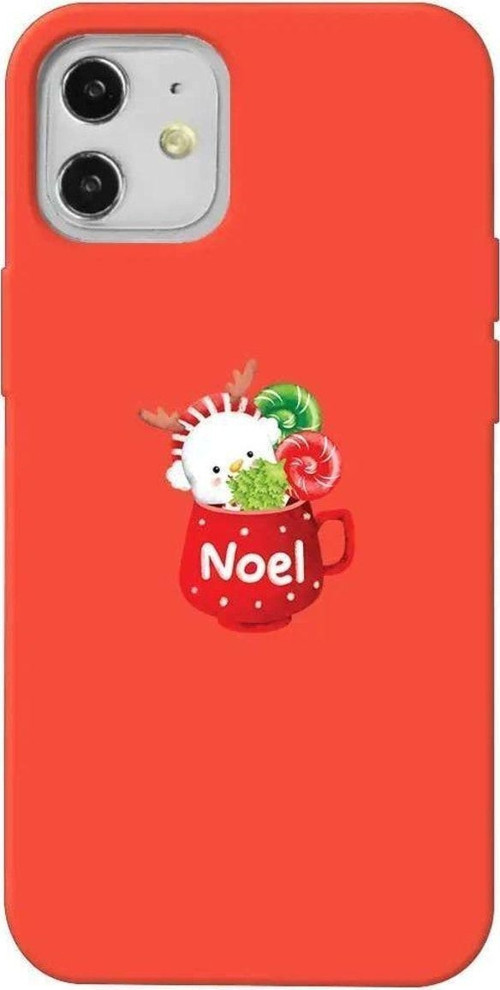 İphone 12 Mini Turuncu Renkli Silikon Telefon Kılıfı - A Cup Of Xmas 5