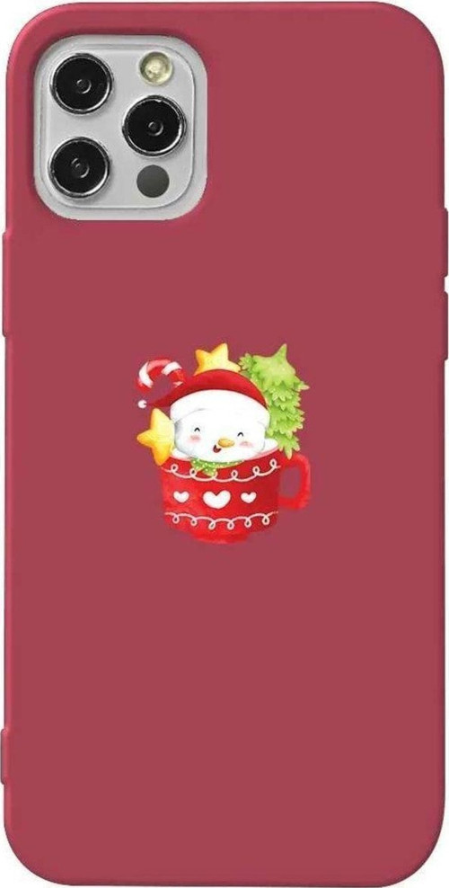 İphone 12 Pro Bordo Renkli Silikon Telefon Kılıfı - A Cup Of Xmas 4