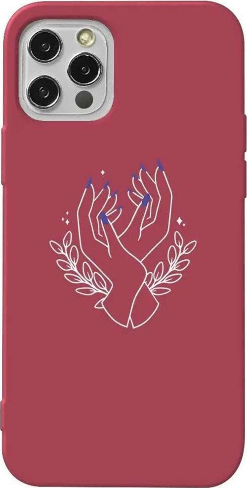 İphone 12 Pro Bordo Renkli Silikon Telefon Kılıfı - Eller 2
