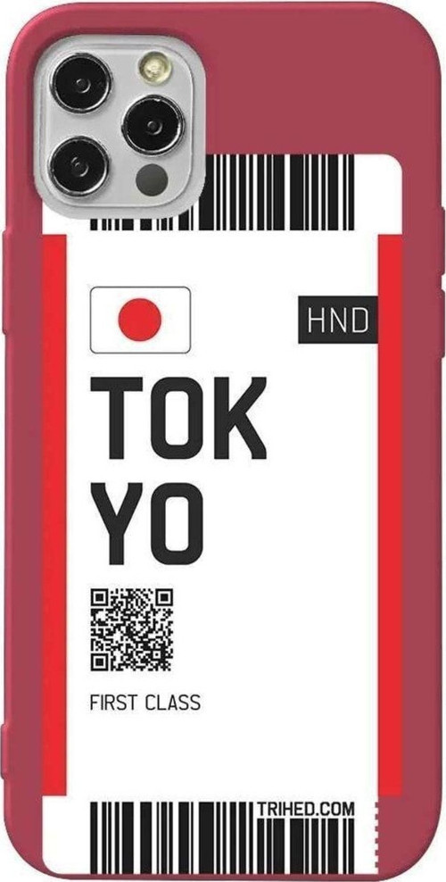 İphone 12 Pro Max Bordo Renkli Silikon Telefon Kılıfı - Tokyo Bileti