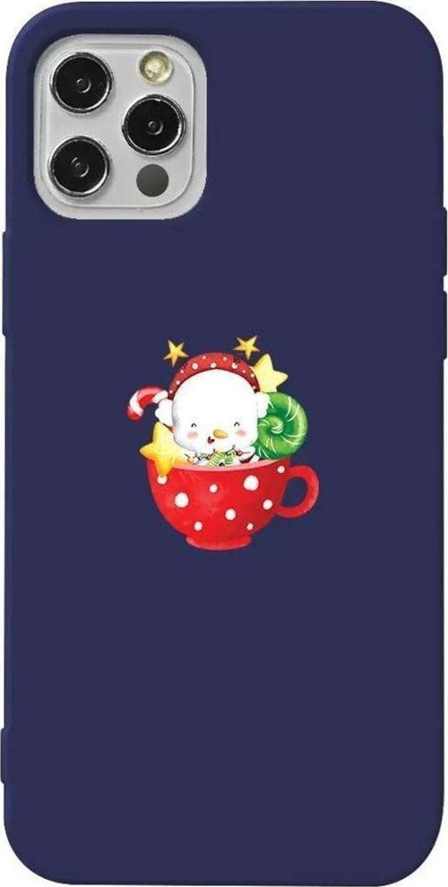 İphone 12 Pro Lacivert Renkli Silikon Telefon Kılıfı - A Cup Of Xmas 2