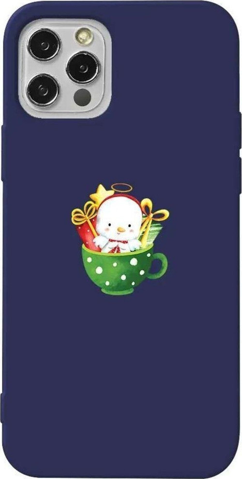 İphone 12 Pro Lacivert Renkli Silikon Telefon Kılıfı - A Cup Of Xmas 6