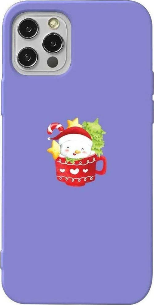 İphone 12 Pro Lila Renkli Silikon Telefon Kılıfı - A Cup Of Xmas 4