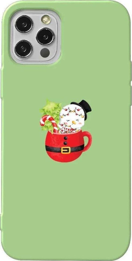 İphone 12 Pro Max Açık Yeşil Renkli Silikon Telefon Kılıfı - A Cup Of Xmas 7