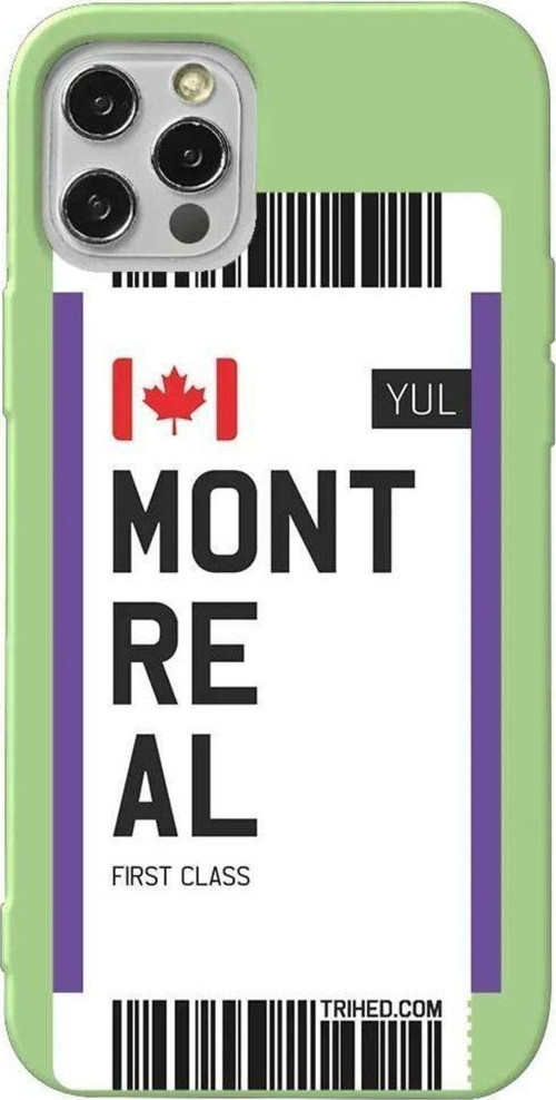 İphone 12 Pro Max Açık Yeşil Renkli Silikon Telefon Kılıfı - Montreal Bileti
