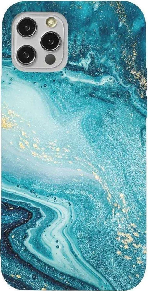 İphone 12 Pro Max Bordo Renkli Silikon Telefon Kılıfı - Mavi Yogunluk
