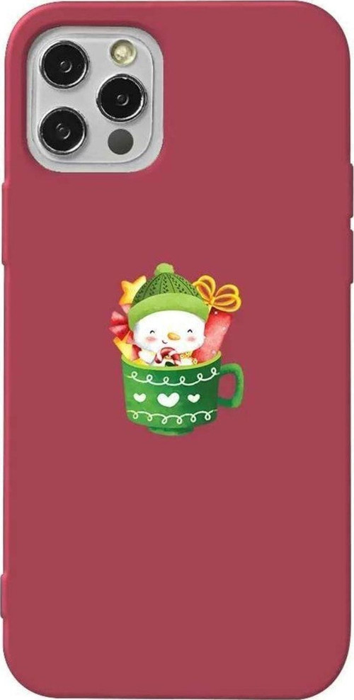 İphone 12 Pro Max Bordo Renkli Silikon Telefon Kılıfı - A Cup Of Xmas 8
