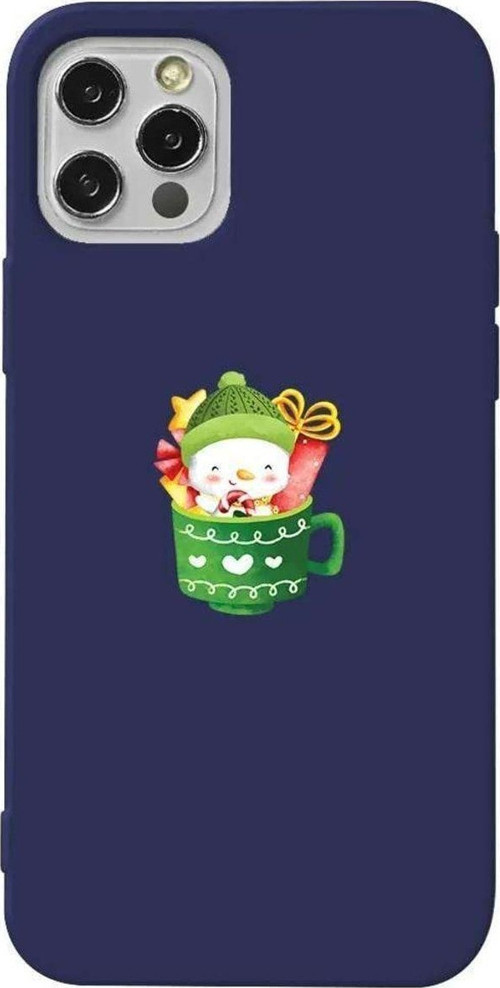 İphone 12 Pro Max Lacivert Renkli Silikon Telefon Kılıfı - A Cup Of Xmas 8