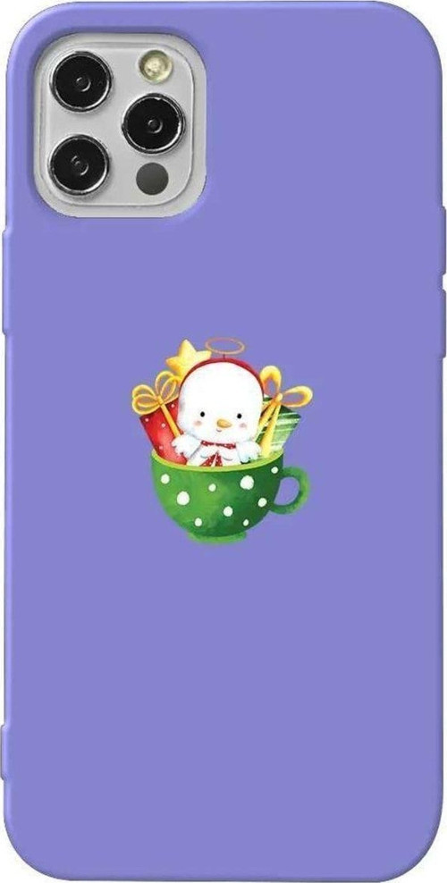 İphone 12 Pro Max Lila Renkli Silikon Telefon Kılıfı - A Cup Of Xmas 6