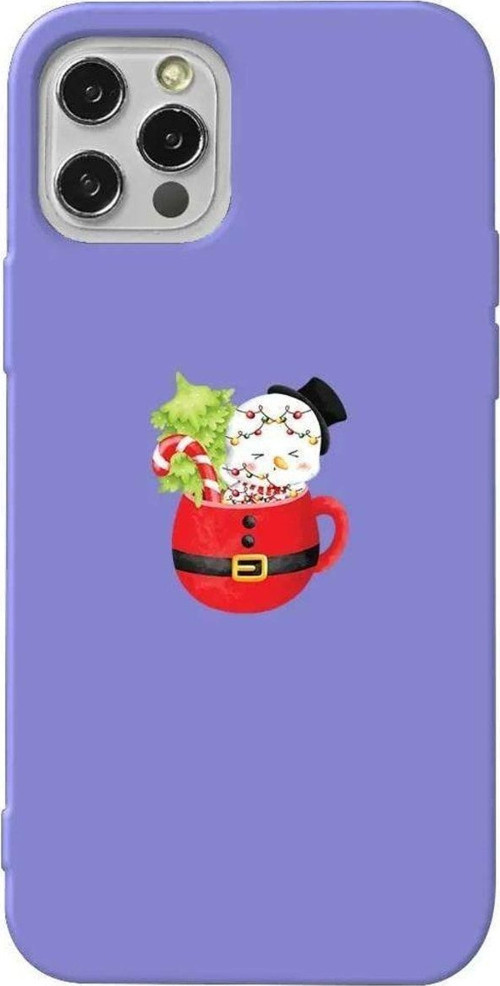 İphone 12 Pro Max Lila Renkli Silikon Telefon Kılıfı - A Cup Of Xmas 7