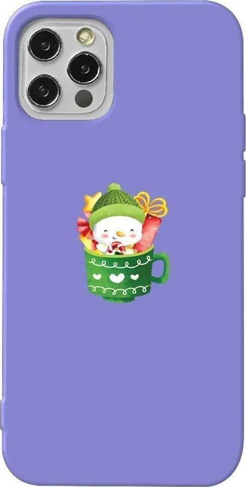 İphone 12 Pro Max Lila Renkli Silikon Telefon Kılıfı - A Cup Of Xmas 8