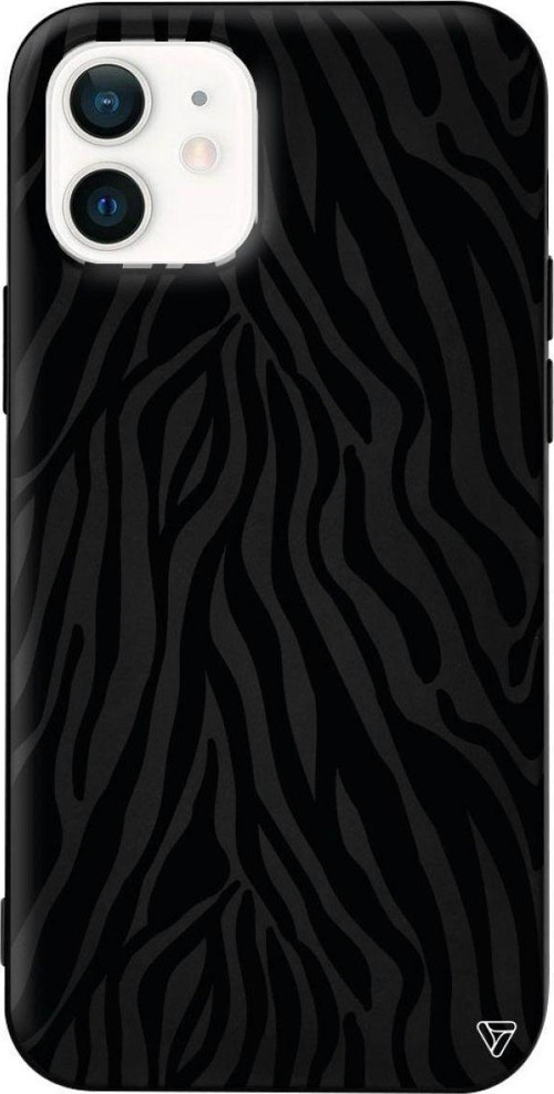 iPhone 12 Siyah Renkli Silikon Siyah Zebra Desenleri Telefon Kılıfı