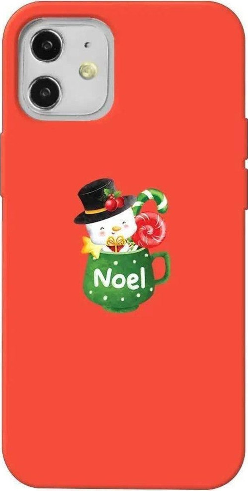 iPhone 12 Turuncu Renkli Silikon Telefon Kılıfı - A Cup Of Xmas 3