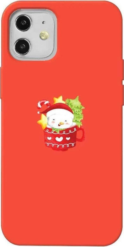 iPhone 12 Turuncu Renkli Silikon Telefon Kılıfı - A Cup Of Xmas 4