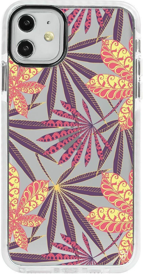 iPhone 11 Uyumlu Beyaz Impact India Floral Premium Telefon Kılıfı