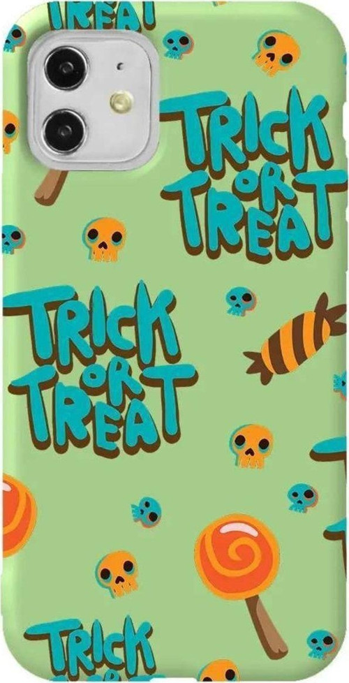 iPhone 11 Açık Yeşil Renkli Silikon Telefon Kılıfı - Hypnotic Trick Or Treat