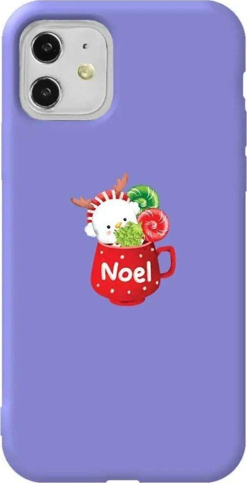 iPhone 11 Lila Renkli Silikon Telefon Kılıfı - A Cup Of Xmas 5