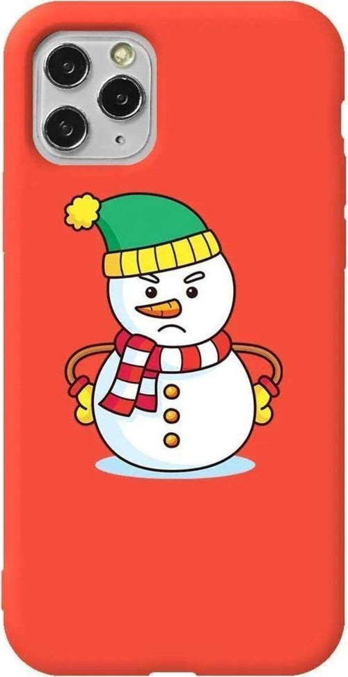 İphone 11 Pro Uyumlu Turuncu Renkli Silikon Telefon Kılıfı - Snowman 3