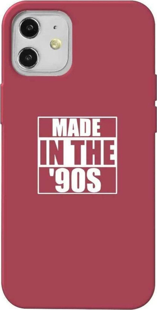 İphone 12 Mini Bordo Renkli Silikon Telefon Kılıfı - Made In The 90's