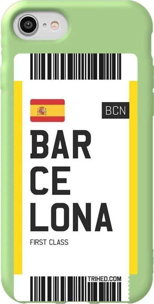 iphone Se 2020 Açik Yesil Renkli Silikon Telefon Kılıfı - Barcelona Bileti