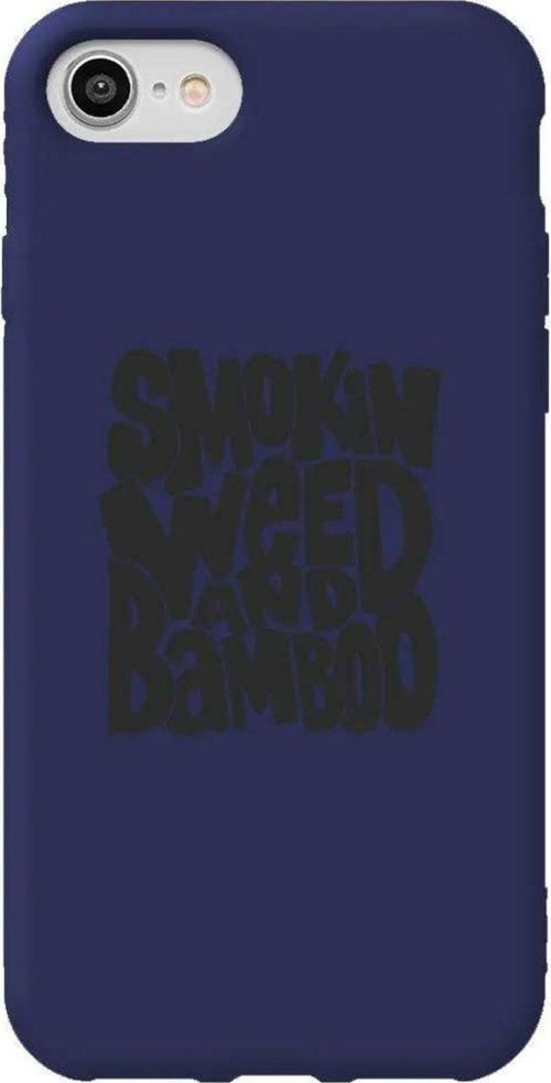 iphone Se 2020 Lacivert Renkli Silikon Telefon Kılıfı - Smokin Weed