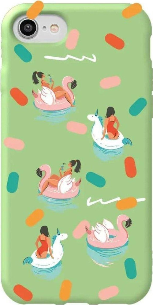 iphone Se 2020 Açik Yesil Renkli Silikon Telefon Kılıfı - Pool Chill