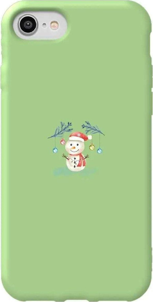 iphone Se 2020 Açik Yesil Renkli Silikon Telefon Uyumlu Kılıfı - Sugar Snowman