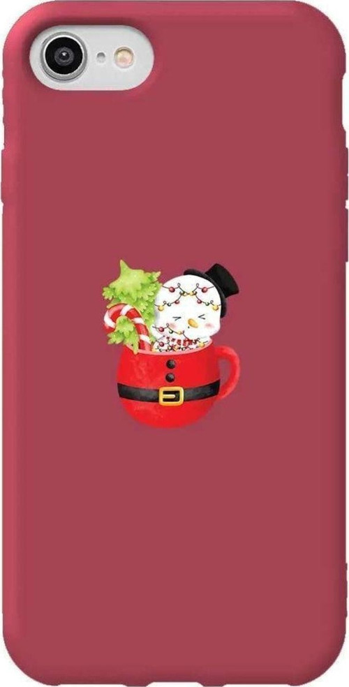 iphone Se 2020 Bordo Renkli Silikon Telefon Kılıfı - A Cup Of Xmas 7