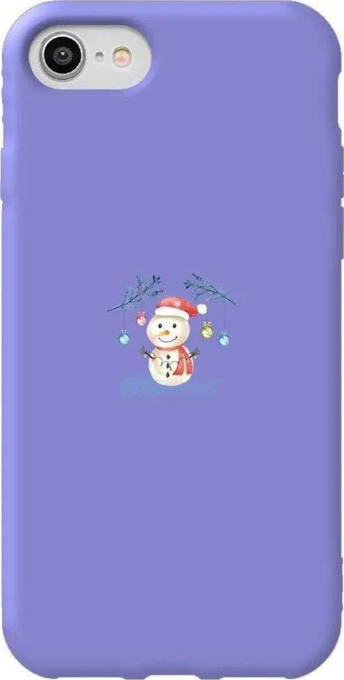 iphone Se 2020 Uyumlu Lila Renkli Silikon Telefon Kılıfı - Sugar Snowman