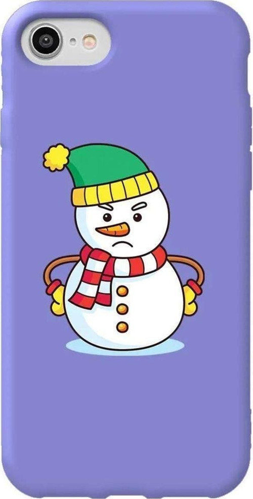 iphone Se 2020 Uyumlu Lila Renkli Silikon Telefon Kılıfı - Snowman 3