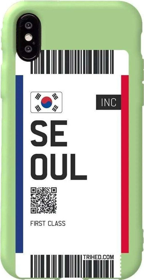 İphone X Açik Yesil Renkli Silikon Telefon Kılıfı - Seoul Bileti