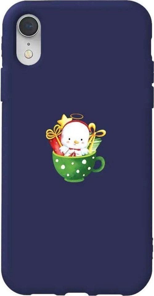 İphone XR Lacivert Renkli Silikon Telefon Kılıfı - A Cup Of Xmas 6