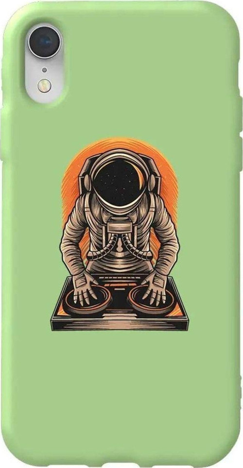 İphone XR Açık Yeşil Renkli Silikon Telefon Kılıfı - Dj Astronot