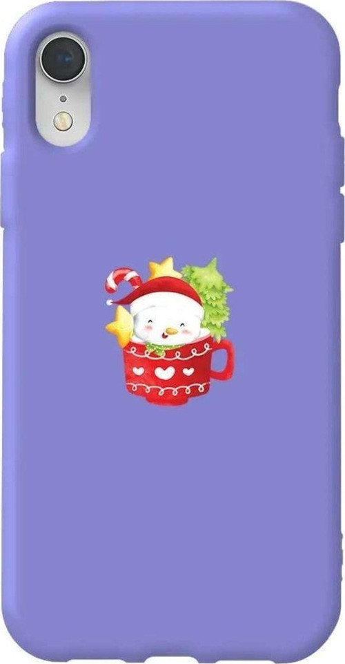 İphone XR Lila Renkli Silikon Telefon Kılıfı - A Cup Of Xmas 4