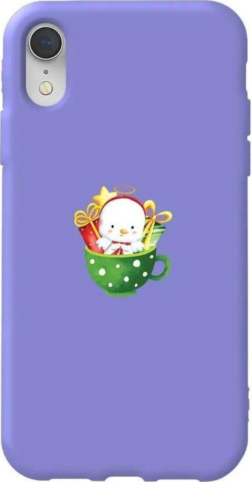 İphone XR Lila Renkli Silikon Telefon Kılıfı - A Cup Of Xmas 6