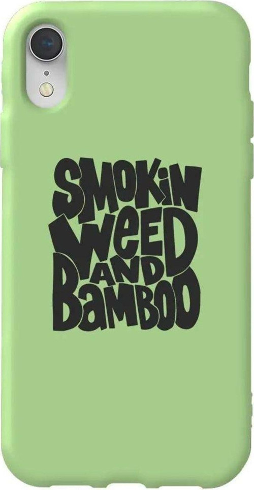İphone XR Açık Yeşil Renkli Silikon Telefon Kılıfı - Smokin Weed