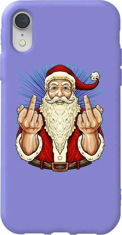İphone XR Uyumlu Lila Renkli Silikon Telefon Kılıfı - Santa