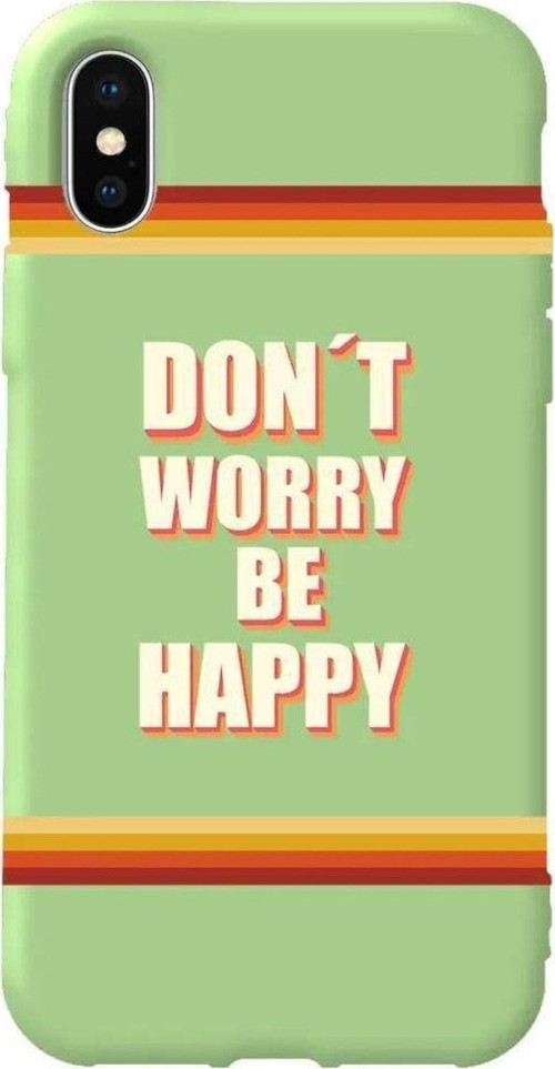 İphone XS Max Açik Yesil Renkli Silikon Telefon Kılıfı - Don't Worry