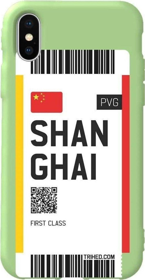İphone XS Max Açik Yesil Renkli Silikon Telefon Kılıfı - Shanghai Bileti