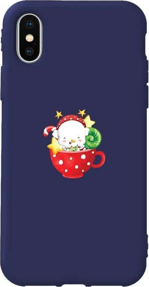 İphone XS Max Lacivert Renkli Silikon Telefon Kılıfı - A Cup Of Xmas 2