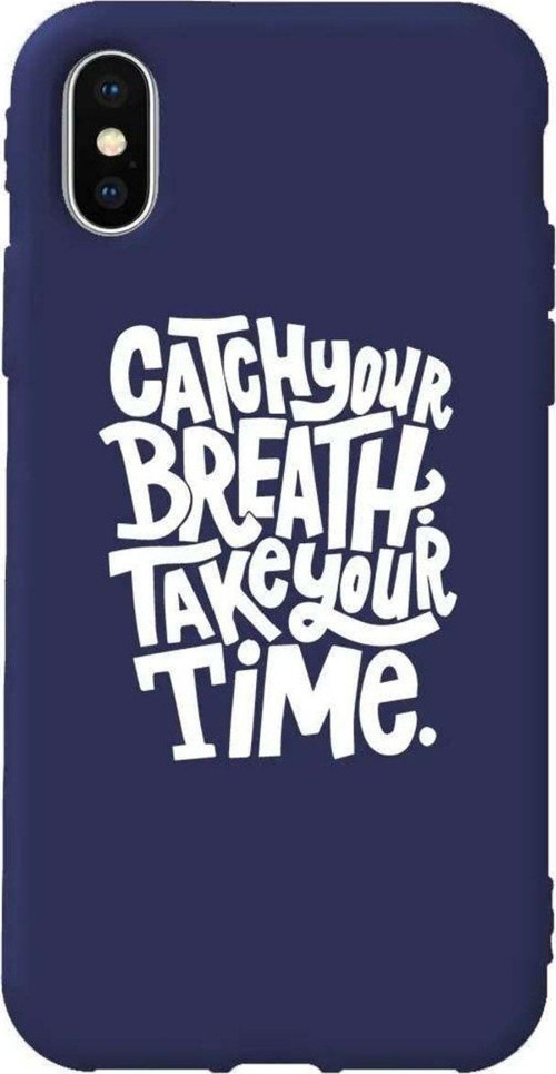 İphone XS Max Lacivert Renkli Silikon Telefon Kılıfı - Catch Your Breath