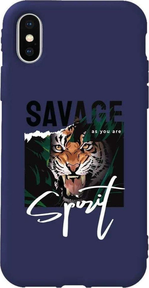 İphone XS Max Lacivert Renkli Silikon Telefon Kılıfı - Savage 2