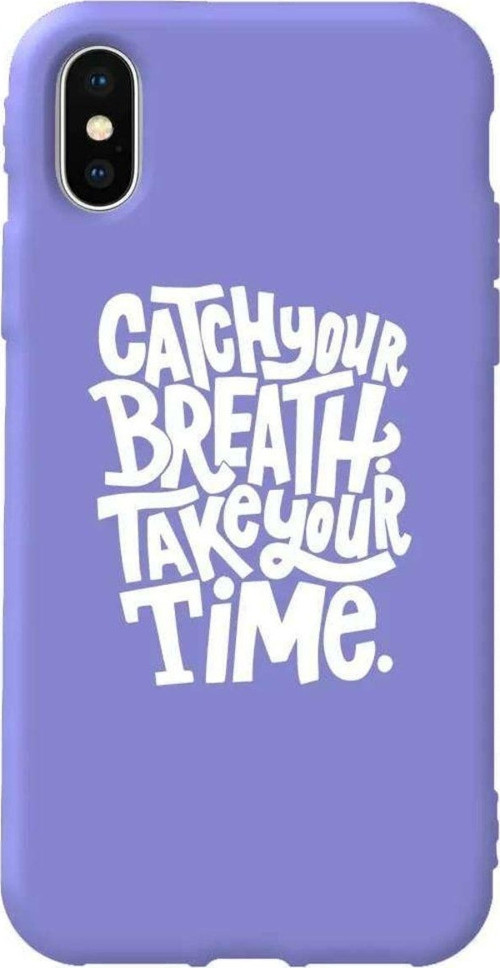 İphone XS Max Uyumlu Lila Renkli Silikon Telefon Kılıfı - Catch Your Breath
