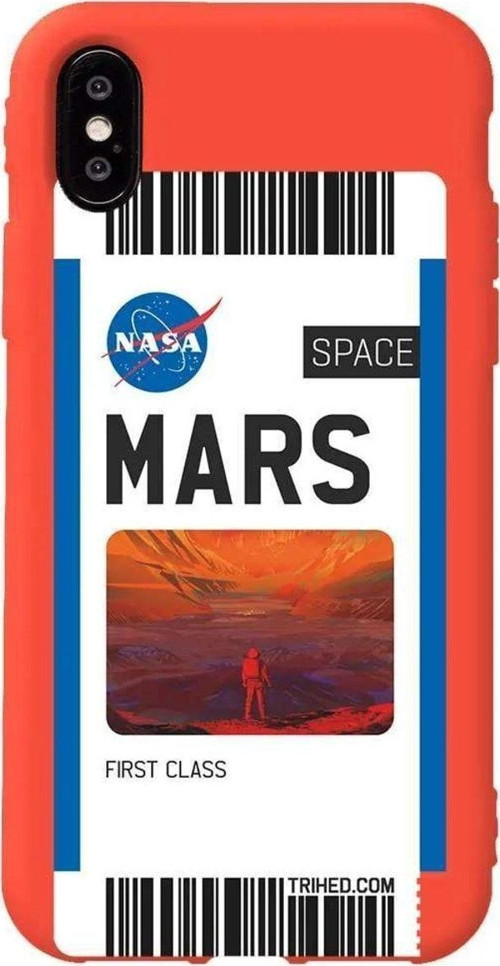 İphone XS Turuncu Renkli Silikon Telefon Kılıfı - Mars Bileti