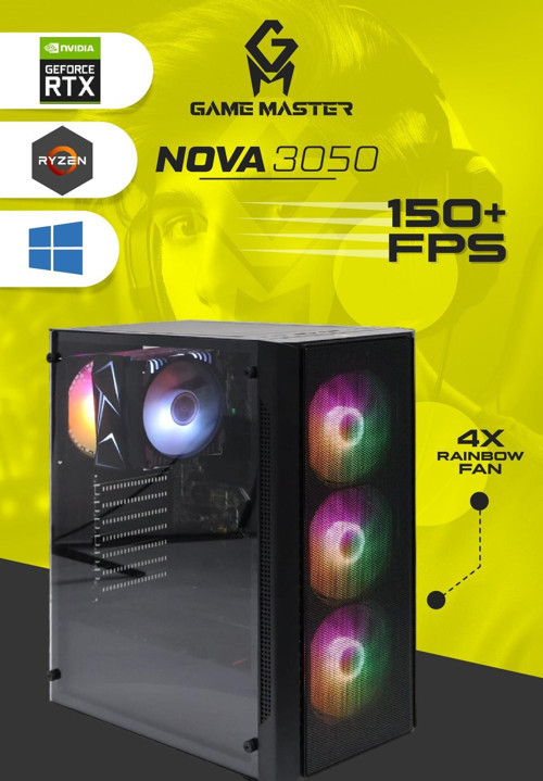Game Master Nova 3050 Ryzen 5 5600 Cpu 16Gb 3200Mhz Ram 512Gb Nvme M.2 Ssd Rtx 3050 6Gb Oyuncu Bilgisayarı Gaming Pc