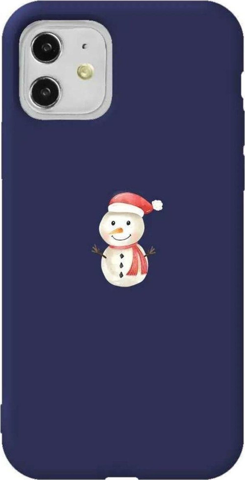 iPhone 11 Lacivert Renkli Silikon Telefon Uyumlu Kılıfı - Snowman