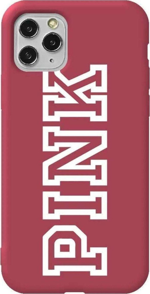 İphone 11 Pro Bordo Renkli Silikon Telefon Kılıfı - Pink Dikey
