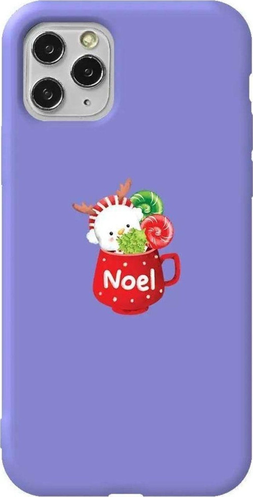 İphone 11 Pro Max Lila Renkli Silikon Telefon Kılıfı - A Cup Of Xmas 5