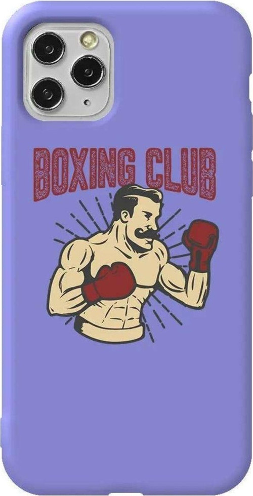 İphone 11 Pro Max Lila Renkli Silikon Telefon Kılıfı - Boxing Club